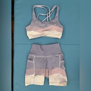 Silverwind Violet Moonlight Strappy Sports Bra & Highwaisted Shorts